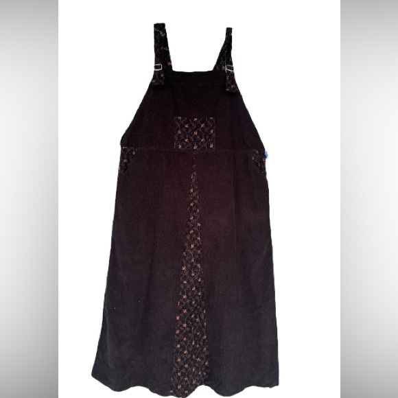 FLAX Fall 2003 Jumpin' Jean Jumper -L- Black Cotton Corduroy NWT - Picture 1 of 4